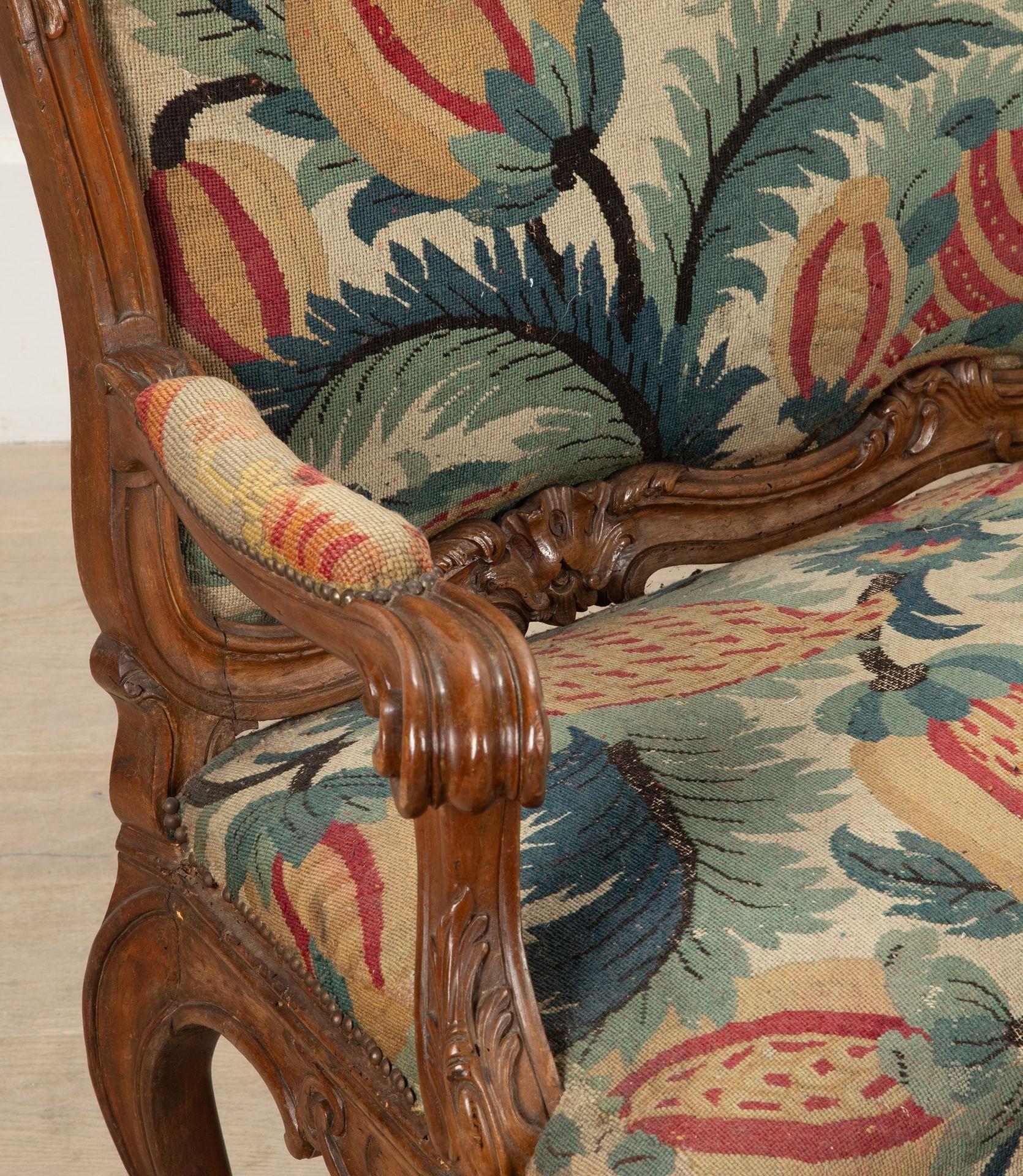 19th Century Italian Tapestry Upholstered Sofa For Sale 4