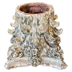 Base de mesa italiana de terracota del siglo XIX