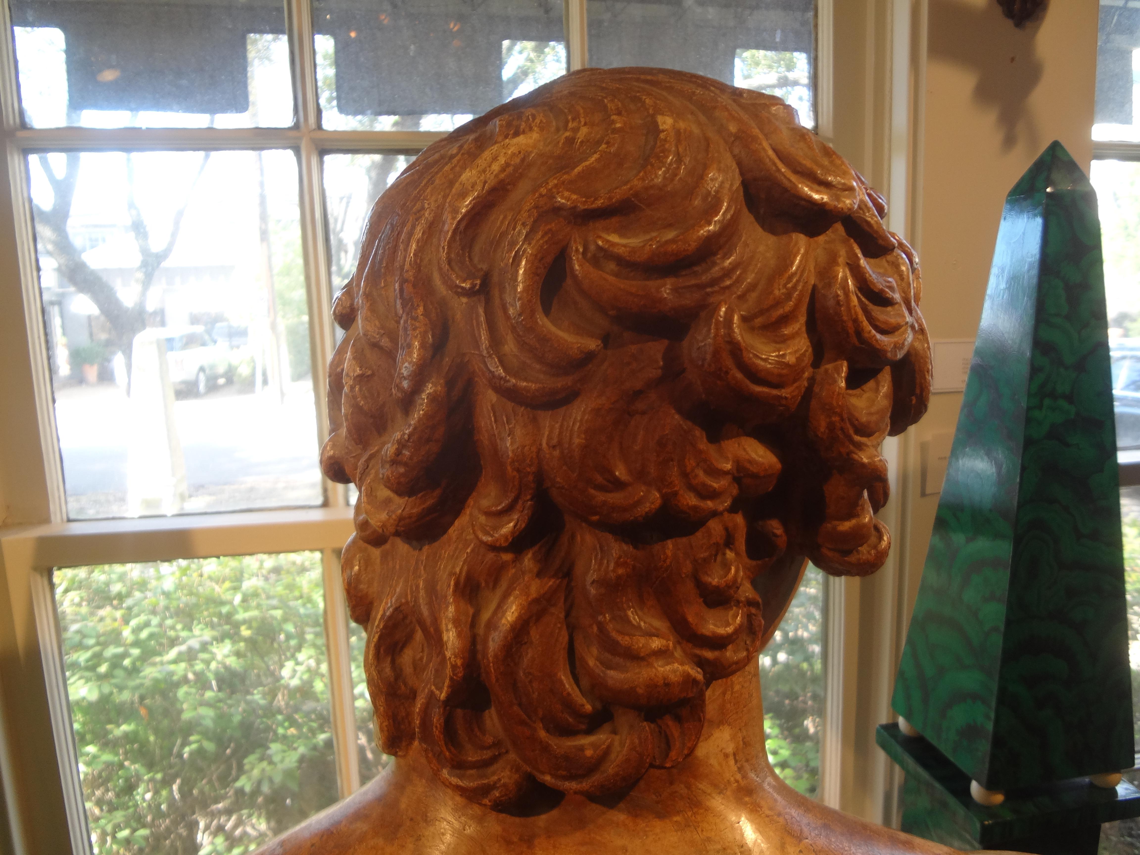 19th Century Italian Terracotta Bust of a Classical Male For Sale 4