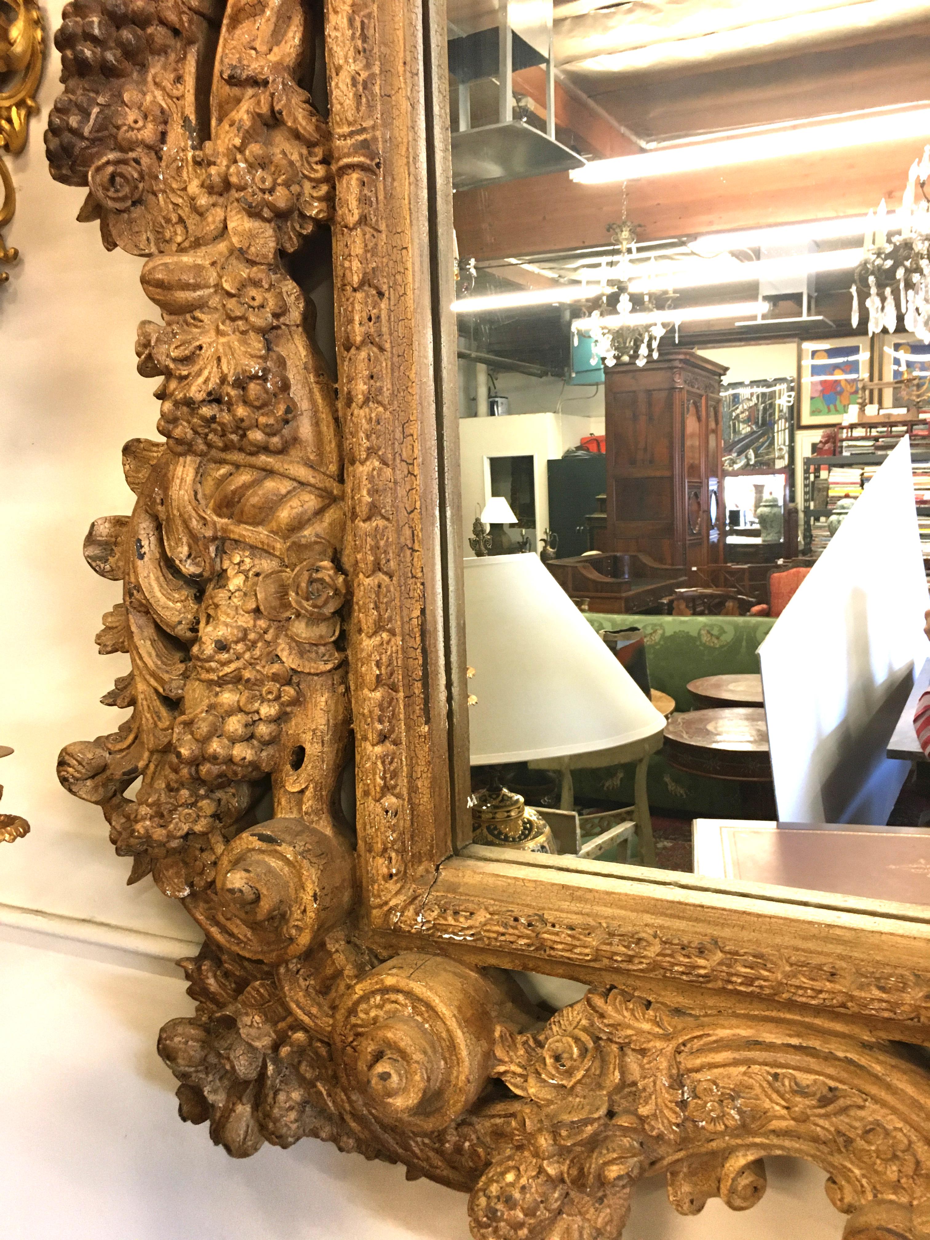 18th Century and Earlier 19th Century Italian Three Dimensionally Carved Mirror, circa 1880 For Sale