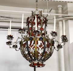 19th Century Italian Tole Chandelier