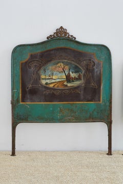 19th Century Italian Tole Headboard and Footboard