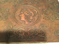 19th Century Italian Tooled Leather Desk Blotter