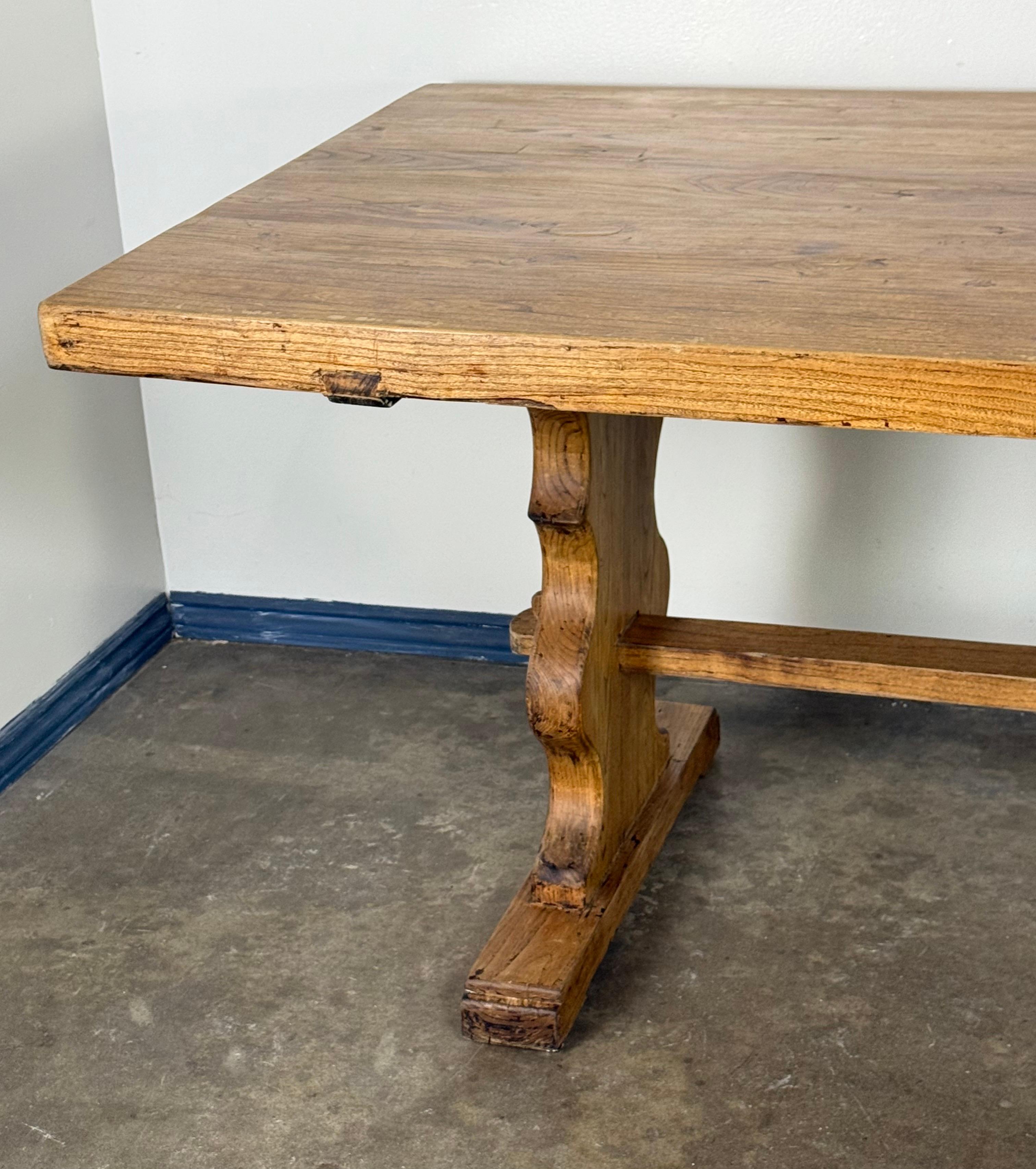 French 19th Century Italian Trestle Style Table For Sale
