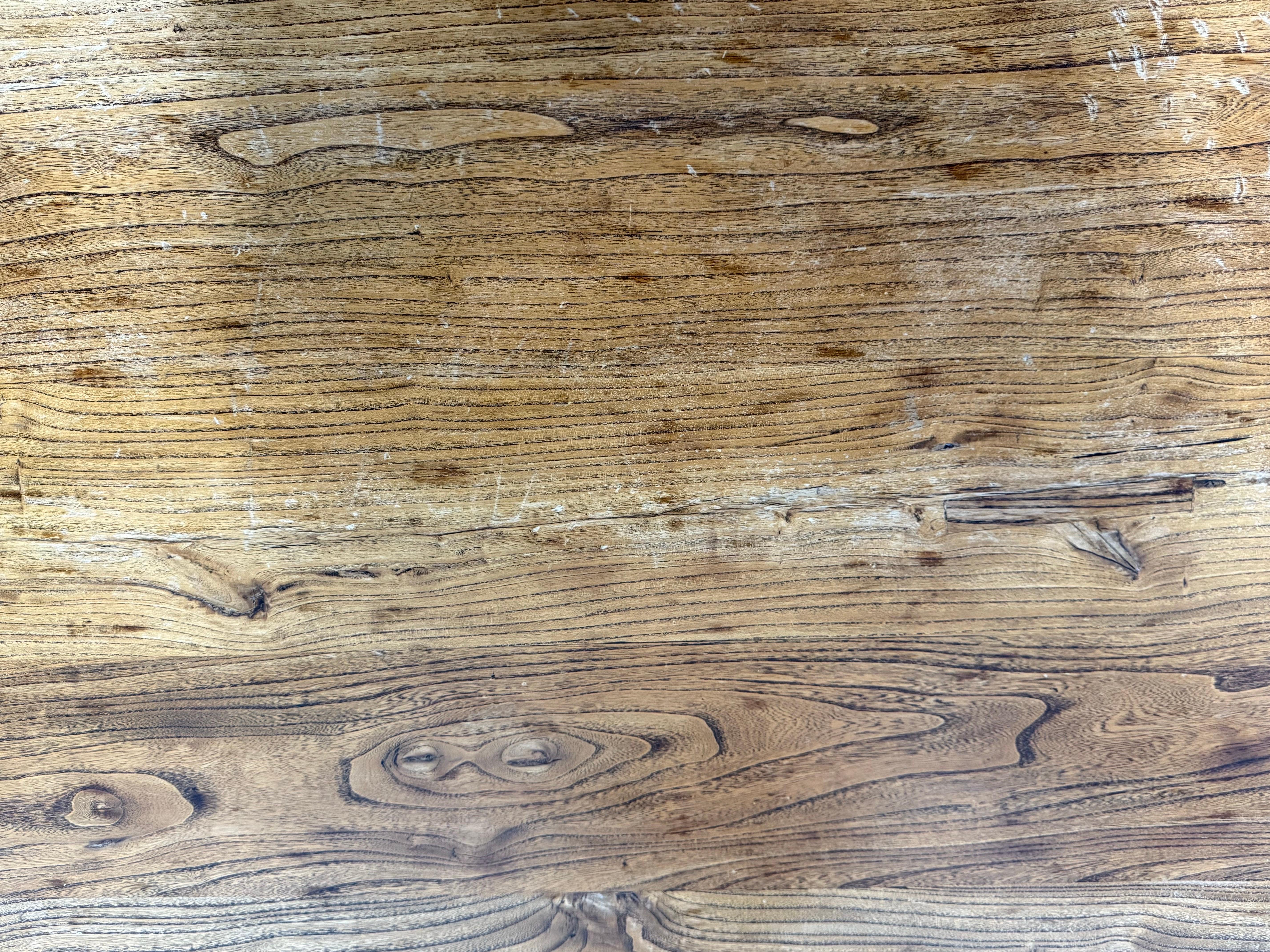 19th Century Italian Trestle Style Table In Distressed Condition For Sale In Los Angeles, CA