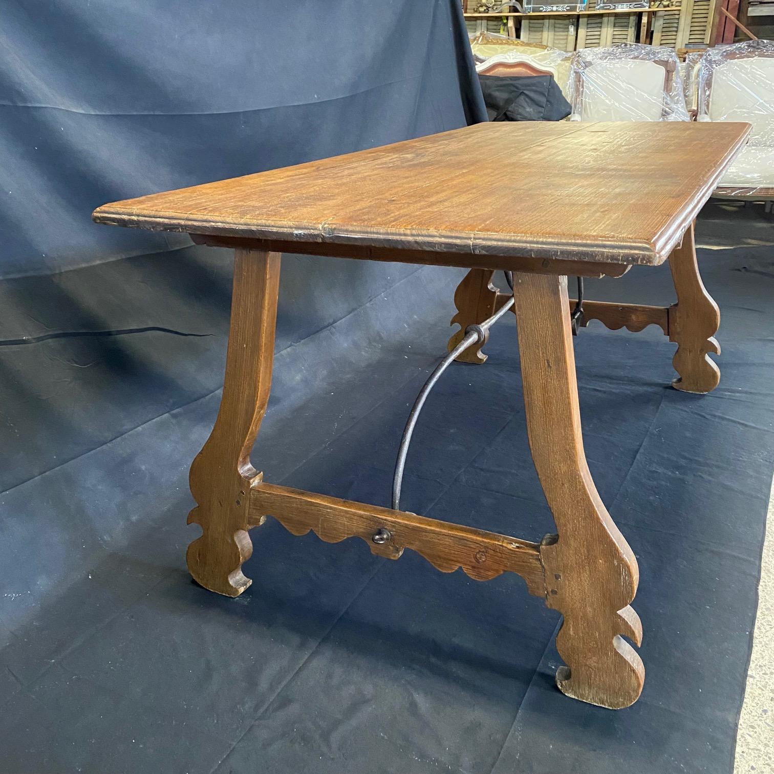 19th Century Italian Trestle Walnut Dining Table or Desk 4