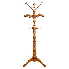 19th Century Italian Turned Fruitwood Hall Tree