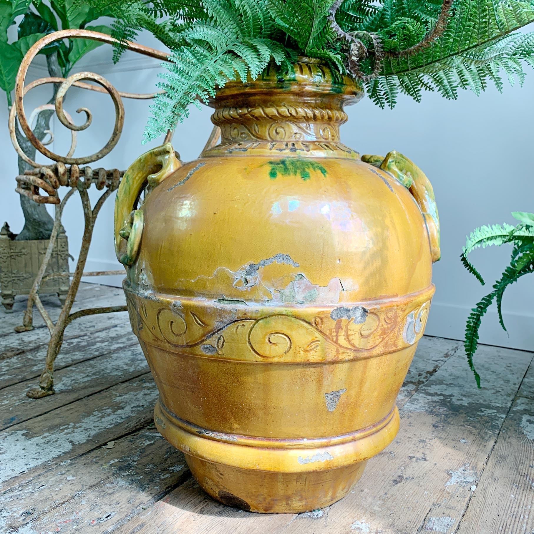 Hand-Crafted 19th Century Italian Tuscan Handled Urn