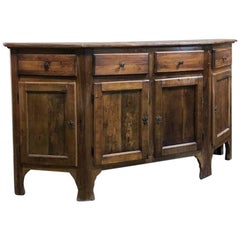 19th Century Italian Tuscan Rustic Walnut Buffet