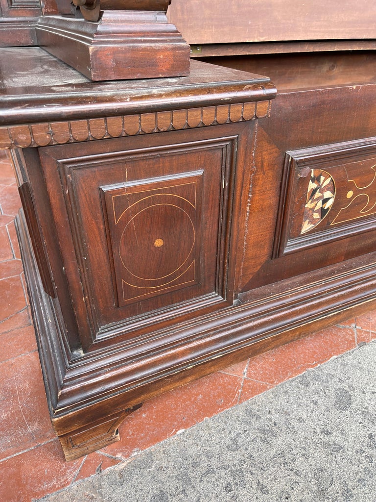 19th Century Italian Tuscany Renaissance Revival Walnut Inlay Blanket ...