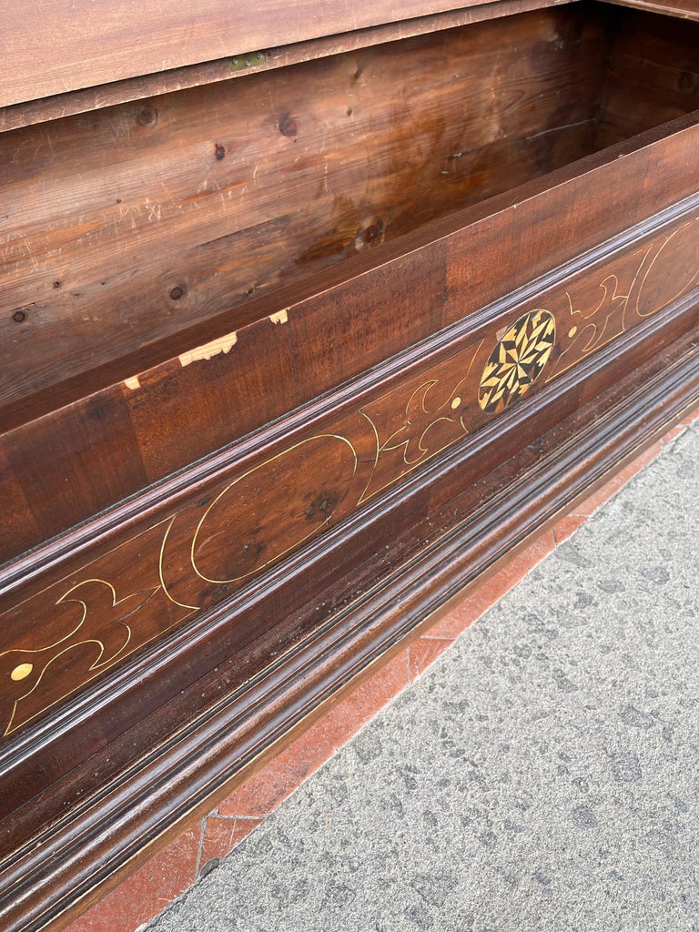 19th Century Italian Tuscany Renaissance Revival Walnut Inlay Blanket ...