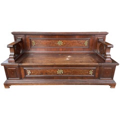 19th Century Italian Tuscany Renaissance Revival Walnut Inlay Blanket Chests