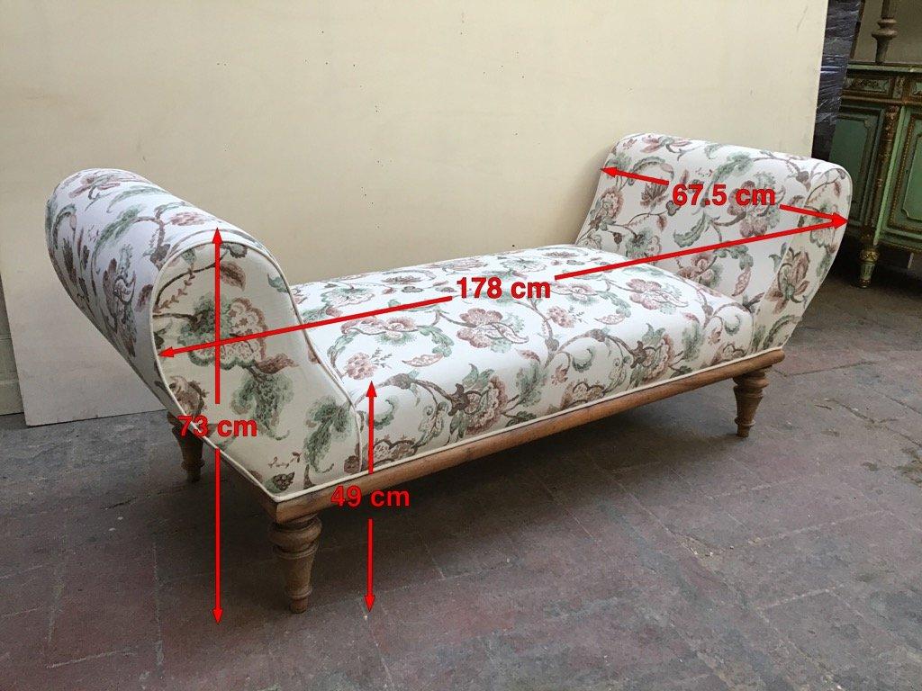 19th Century Italian Upholstered Dormeuse, 1890s (Holz) im Angebot