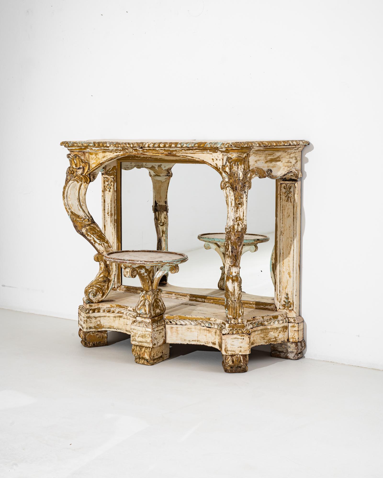 19th Century Italian Vanity Table with Mirror In Good Condition For Sale In High Point, NC