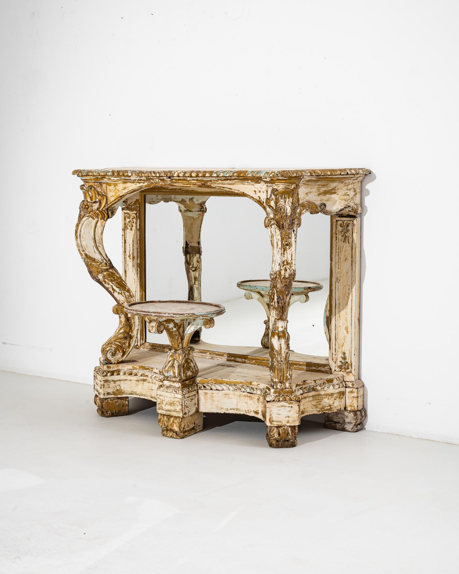 19th Century Italian Vanity Table with Mirror In Good Condition In High Point, NC