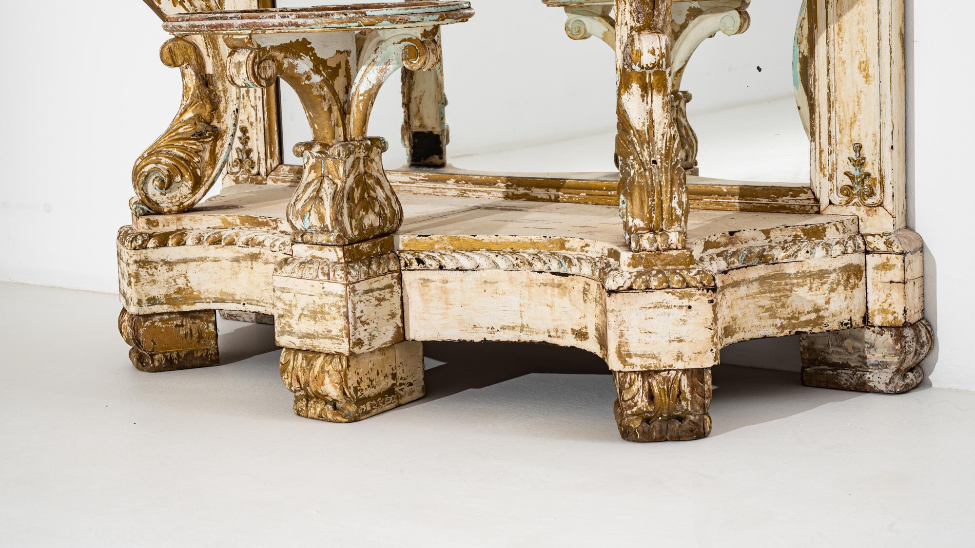 19th Century Italian Vanity Table with Mirror 4