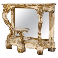 Antique 19th Century Italian Vanity Table with Mirror