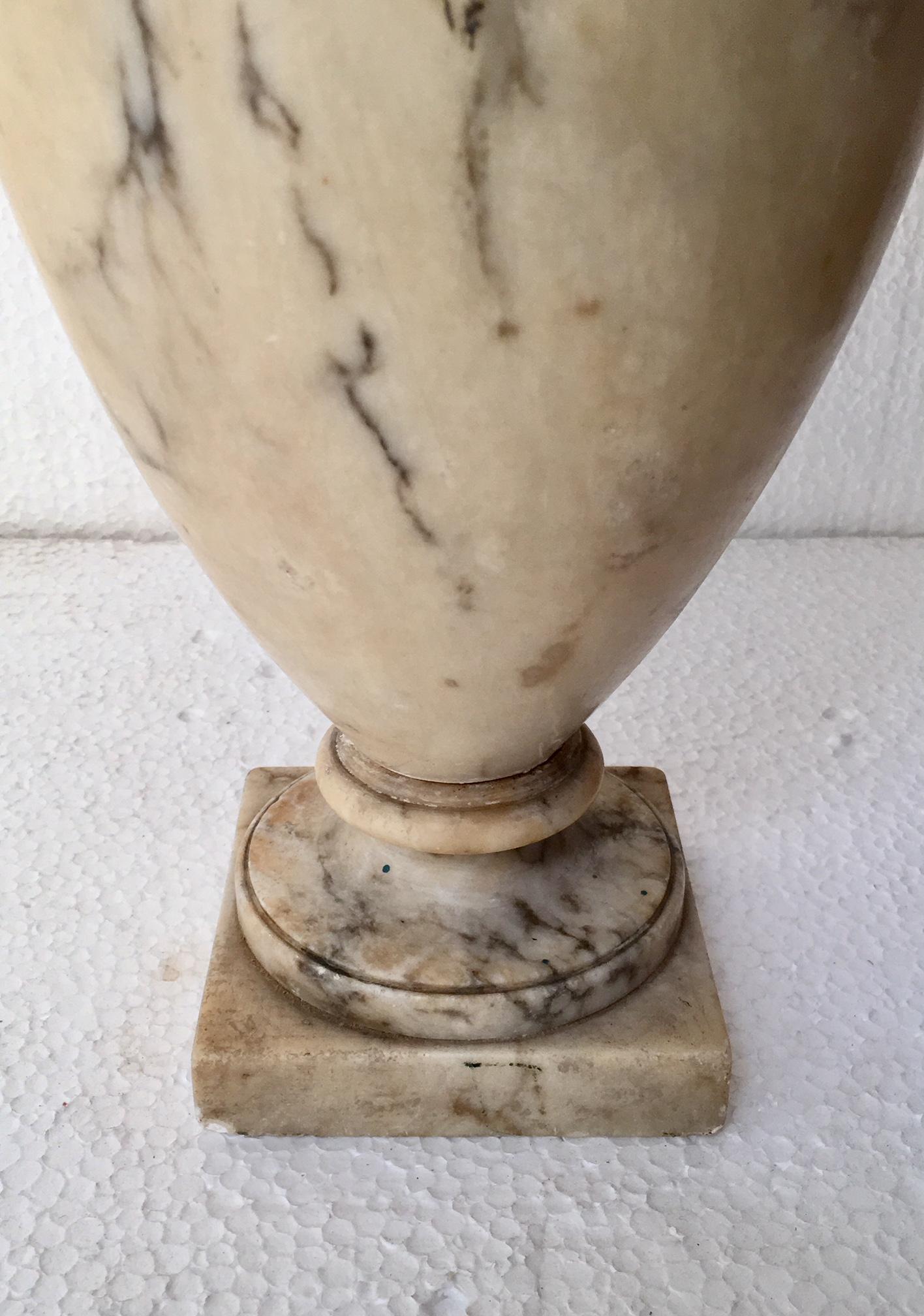 Hand-Carved 19th Century Italian Vase or Urn Neoclassical Style