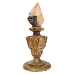 19th Century Italian Vase with a Calcite Crystal Point in Sphalerite