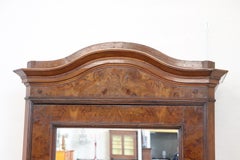 19th Century Italian Veneered Walnut Wardrobe or Armoire with Mirror