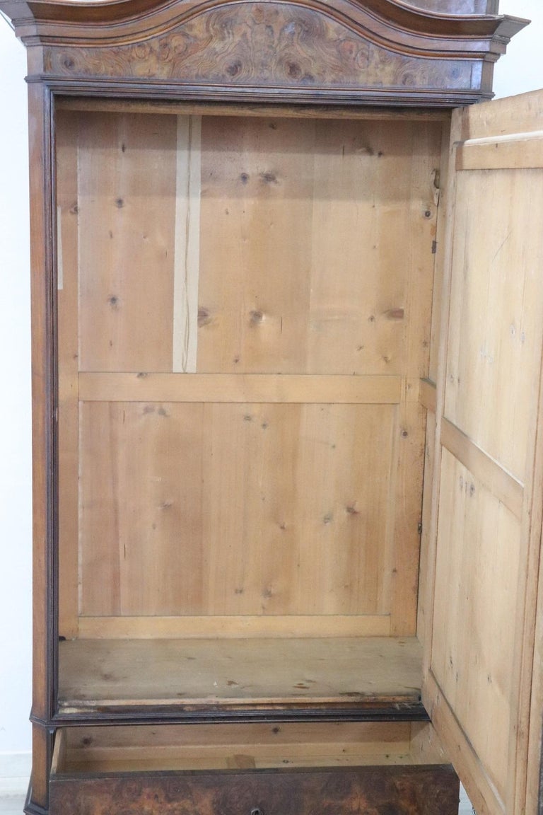 19th Century Italian Veneered Walnut Wardrobe Or Armoire With