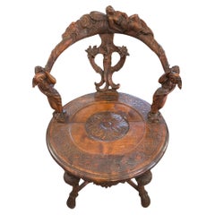 19th Century Italian Venetian Carved Arm Chair