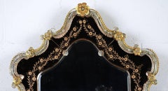 19th Century Italian Venetian Etched Wall Mirror