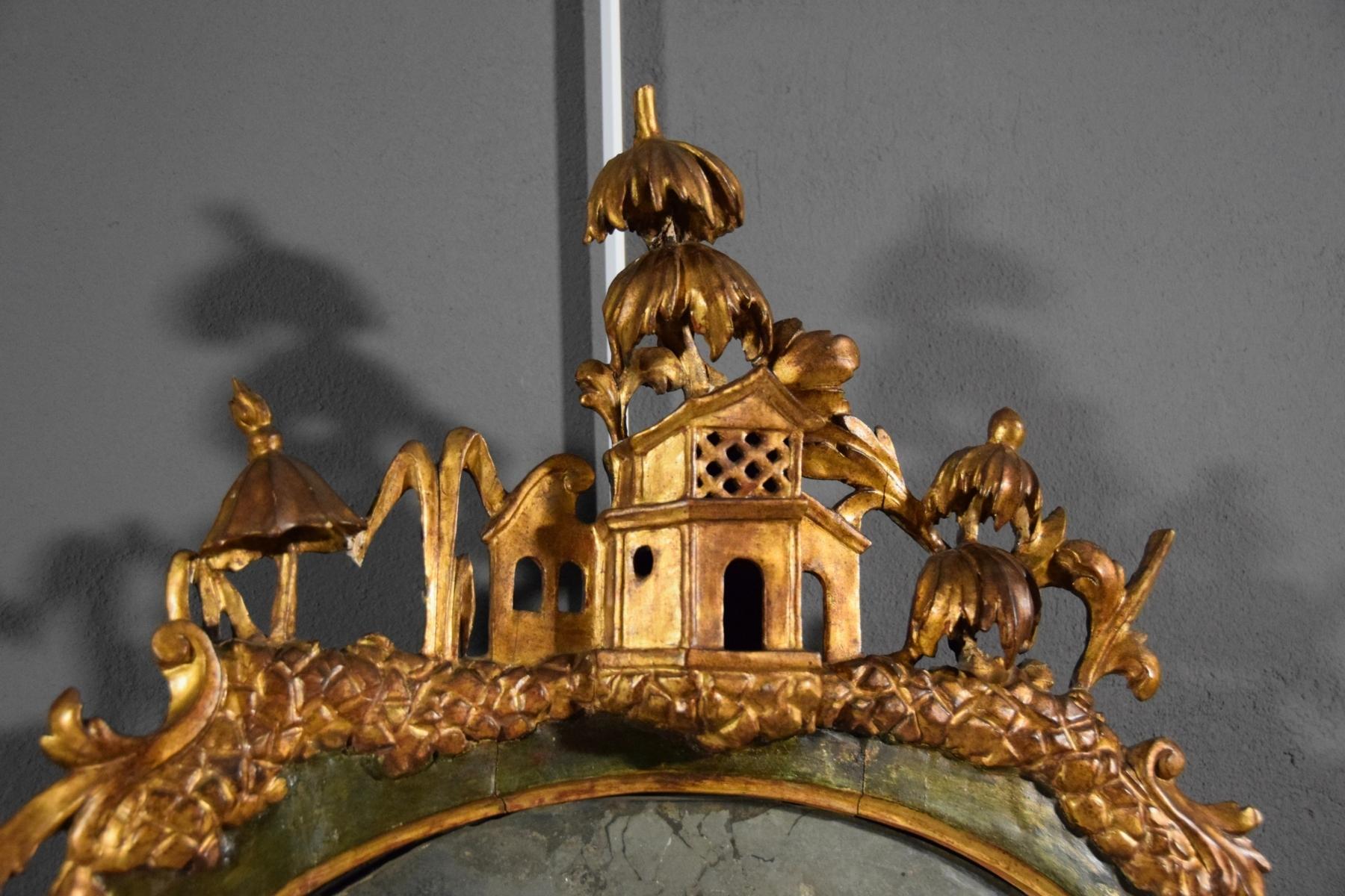 19th Century, Italian Venetian Gilded Lacquered Wood Mirror 2