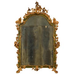 19th Century, Italian Venetian Gilded Lacquered Wood Mirror