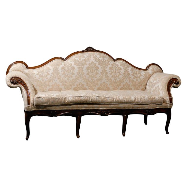 19th Century Italian Venetian Style Upholstered Settee / Canape