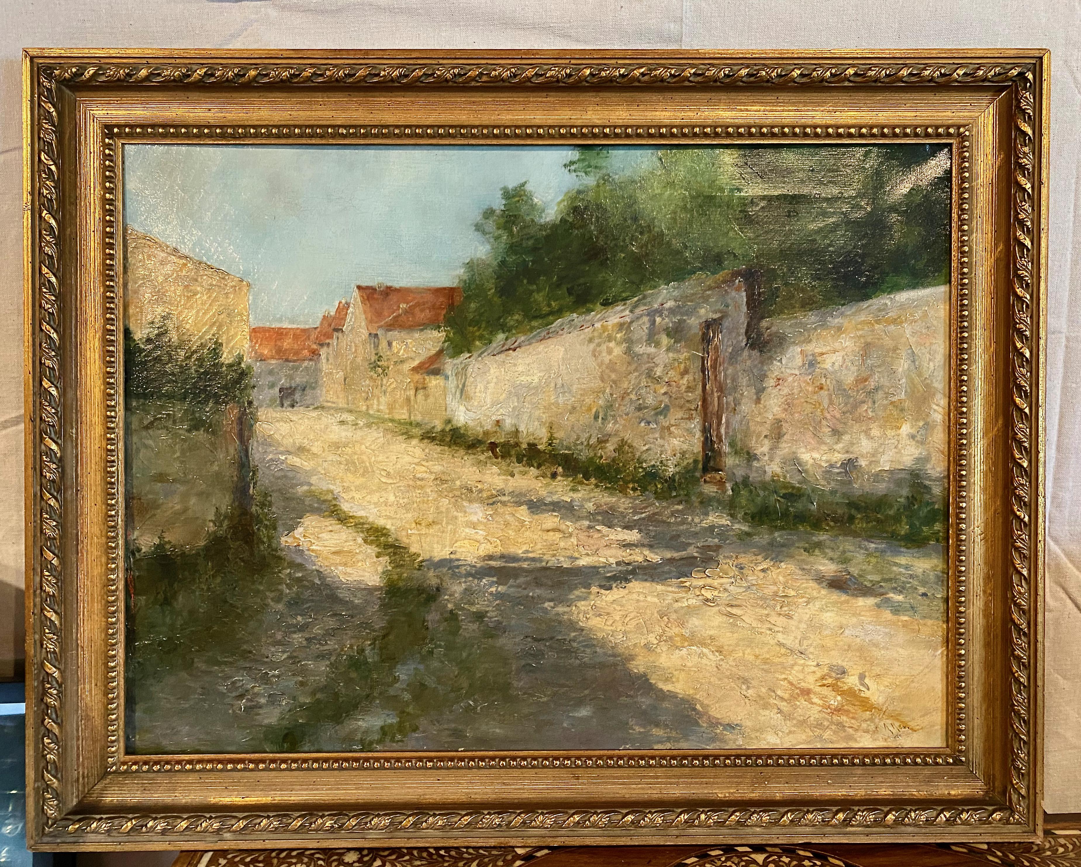 Canvas 19th Century Italian Village Scene For Sale