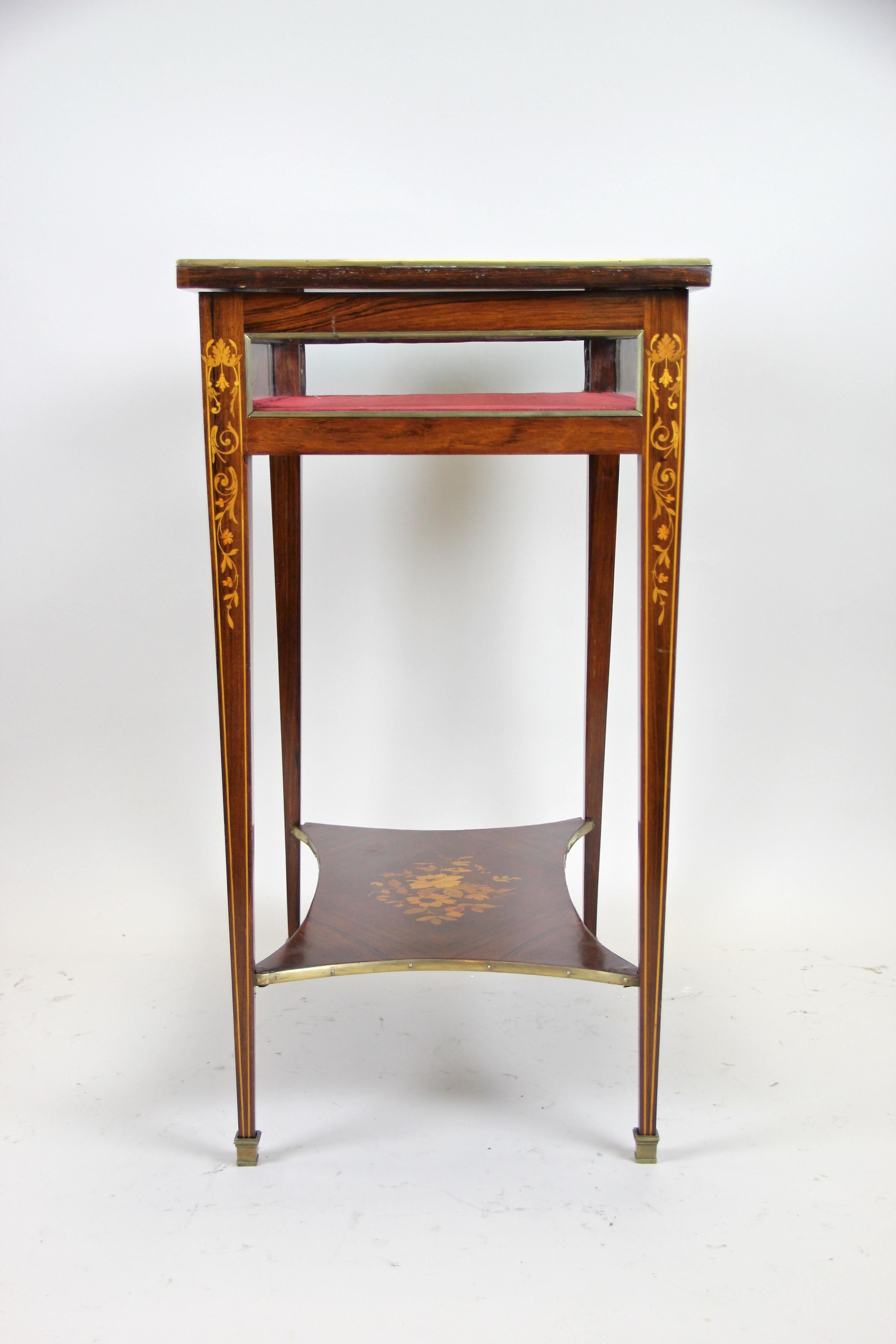 19th Century Italian Vitrine Table with Inlay Work, circa 1890 9