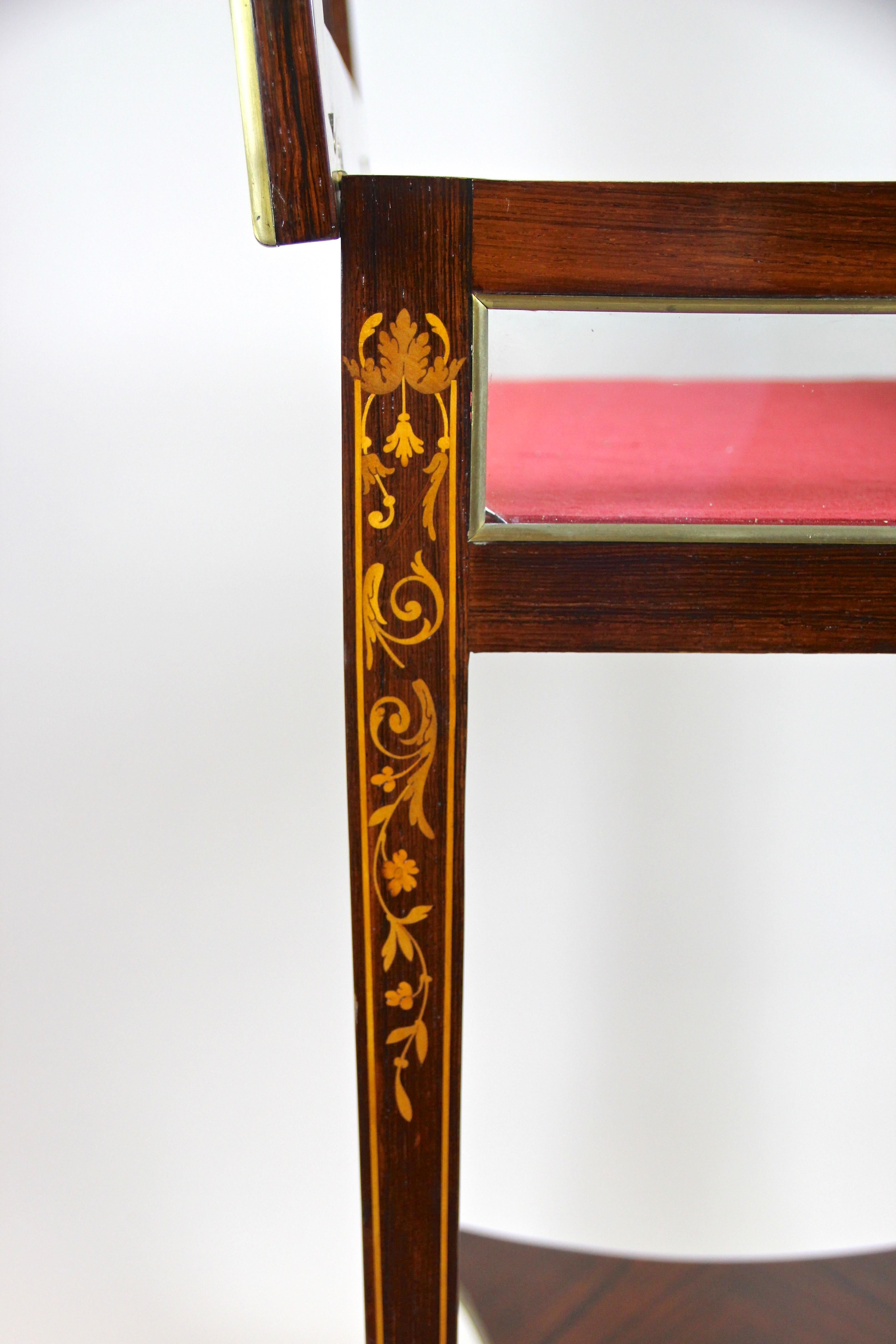 19th Century Italian Vitrine Table with Inlay Work, circa 1890 14