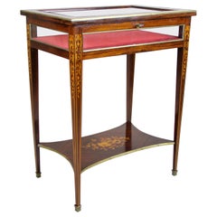 19th Century Italian Vitrine Table with Inlay Work, circa 1890