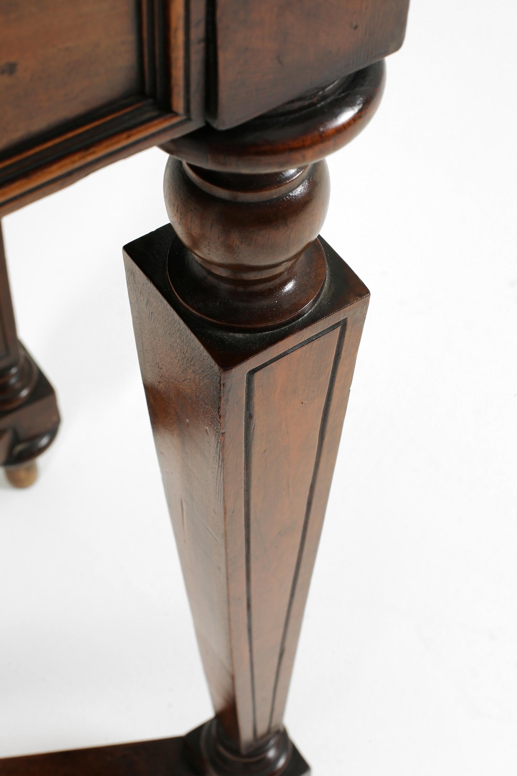 19th Century Italian Walnut and Marble Side Table For Sale 12