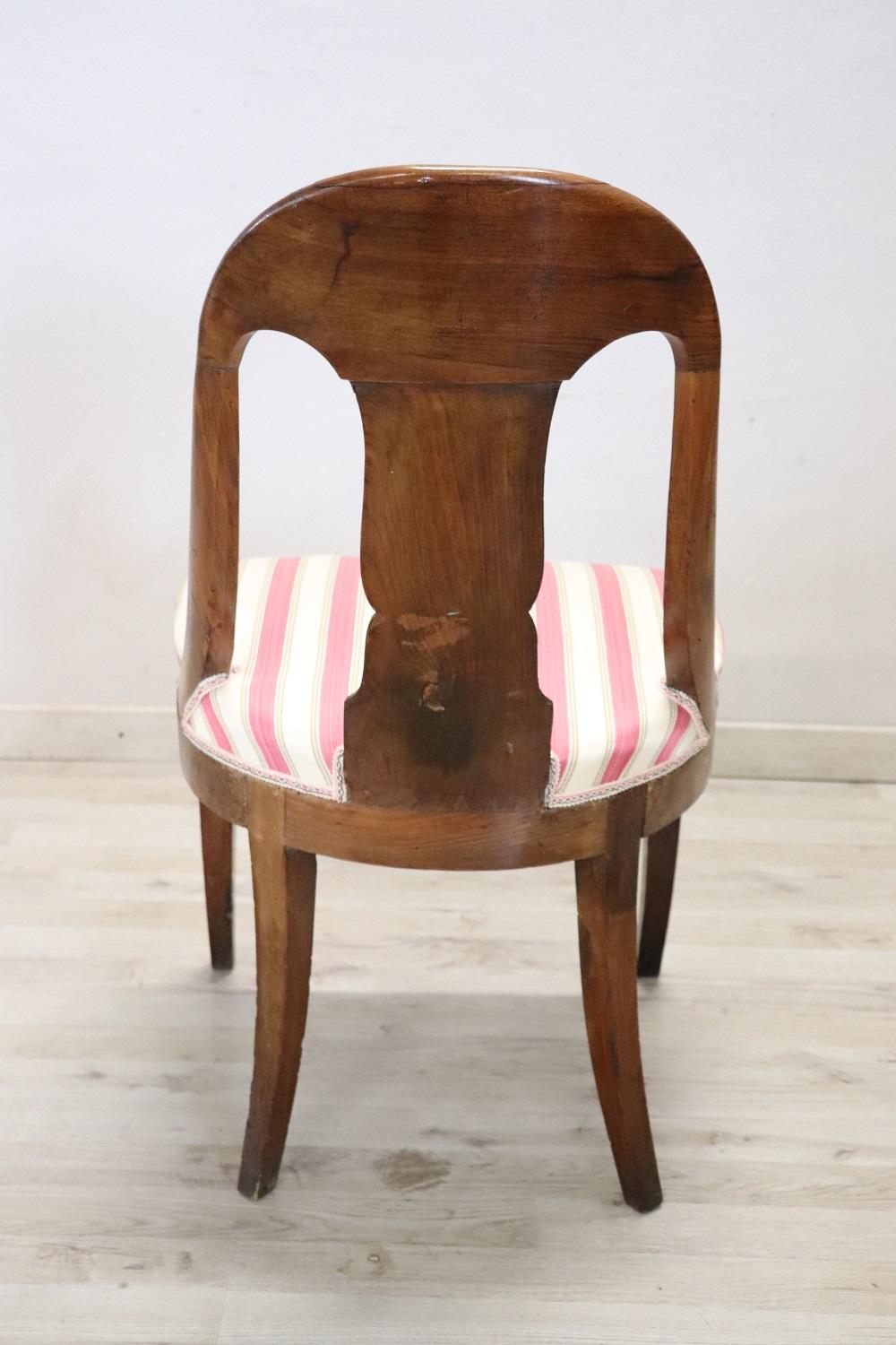 Mid-19th Century 19th Century Italian Walnut Antique Desk Chair