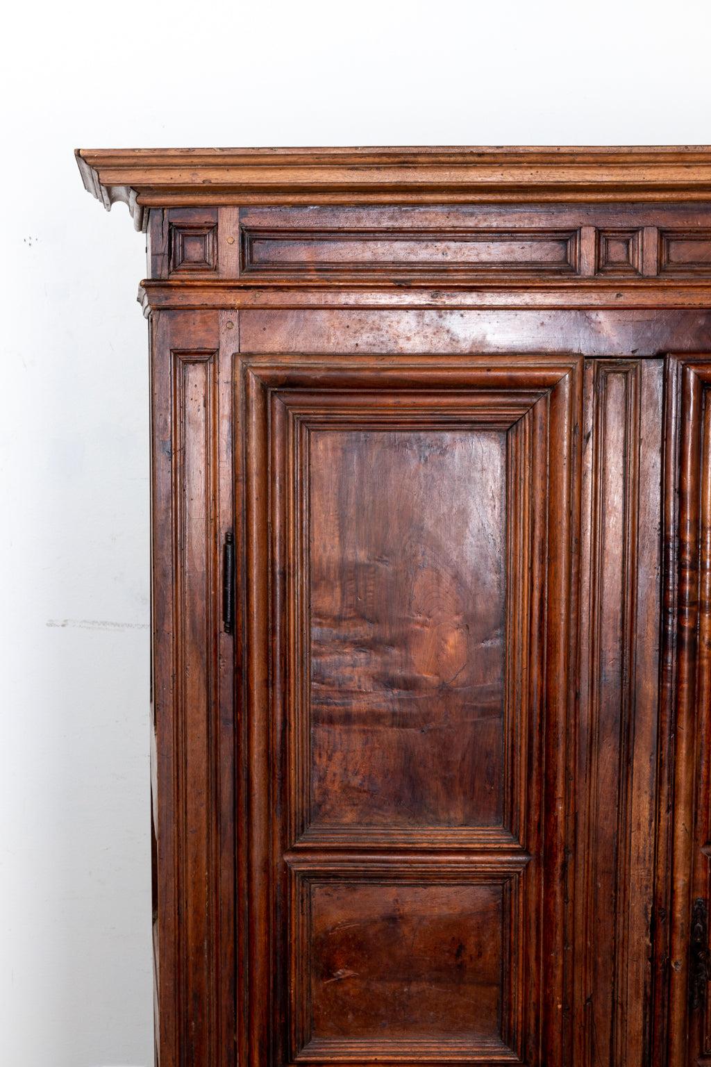 19th century Italian Walnut Armadio. Please note of wear consistent with age.