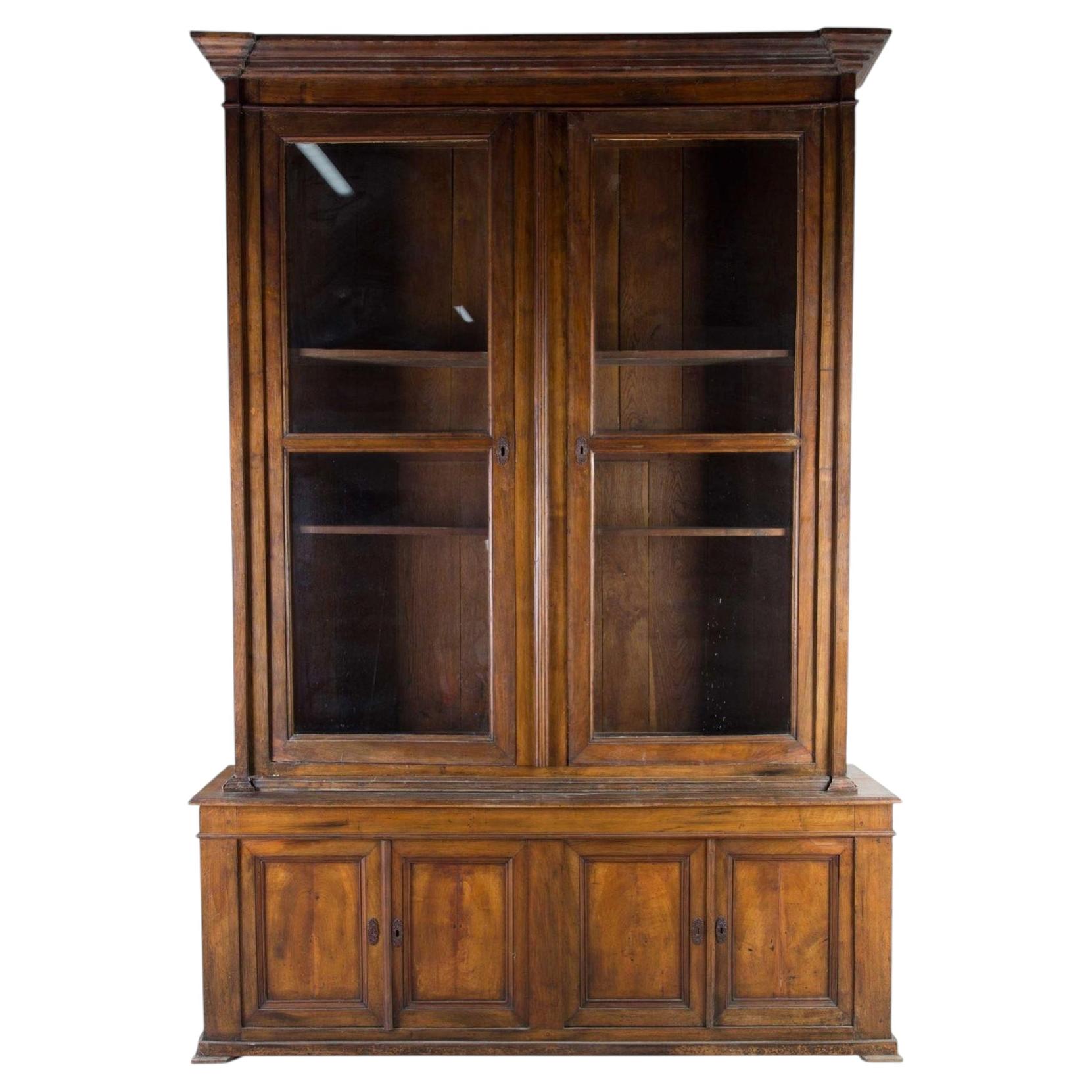 19th Century Italian Walnut Bookcase