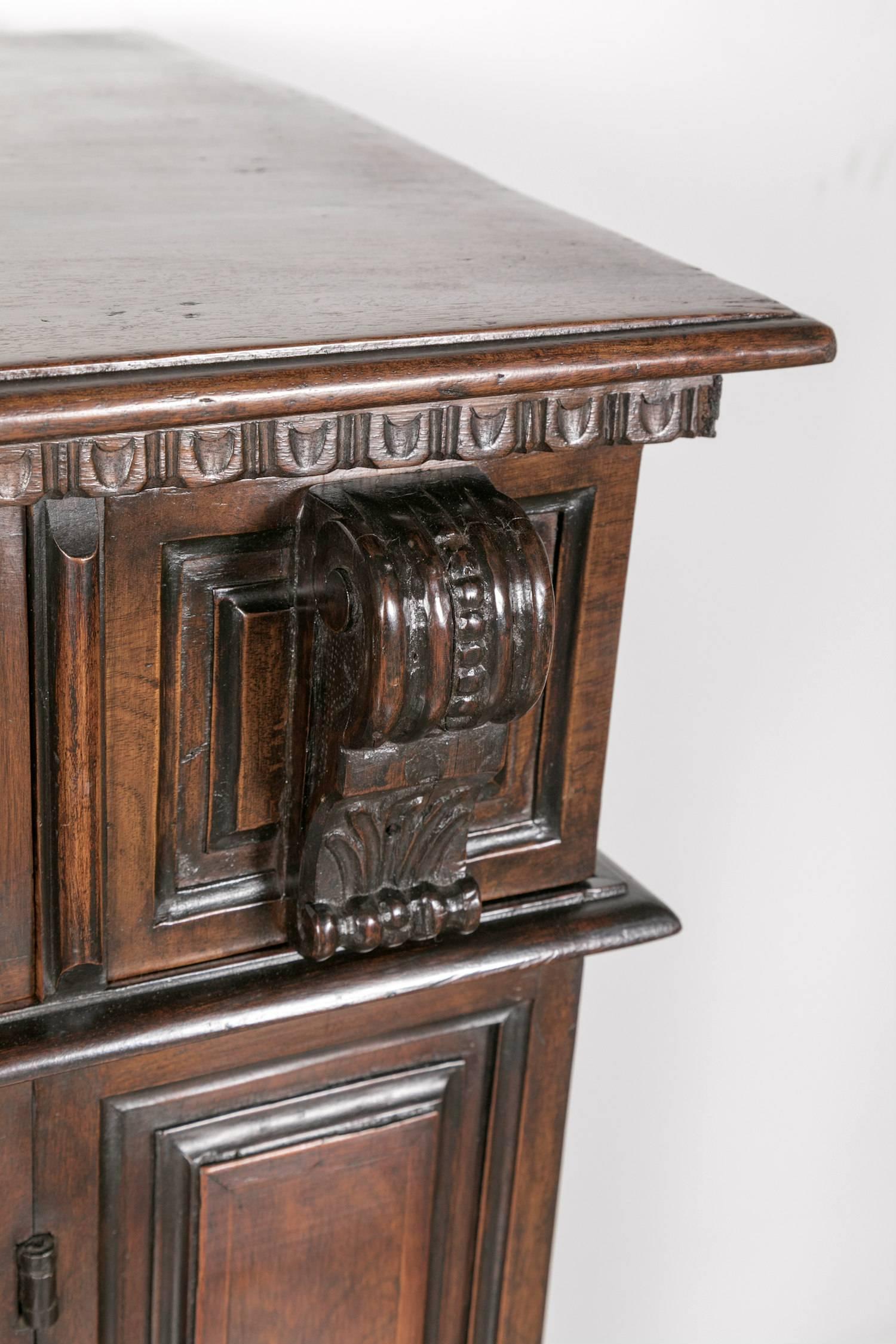 19th Century Italian Walnut Buffet with Bookmatched Front 2