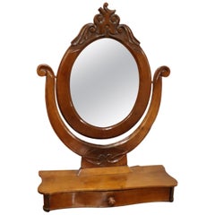 19th Century Italian Walnut Carved Dressing Table Mirror, 1880s