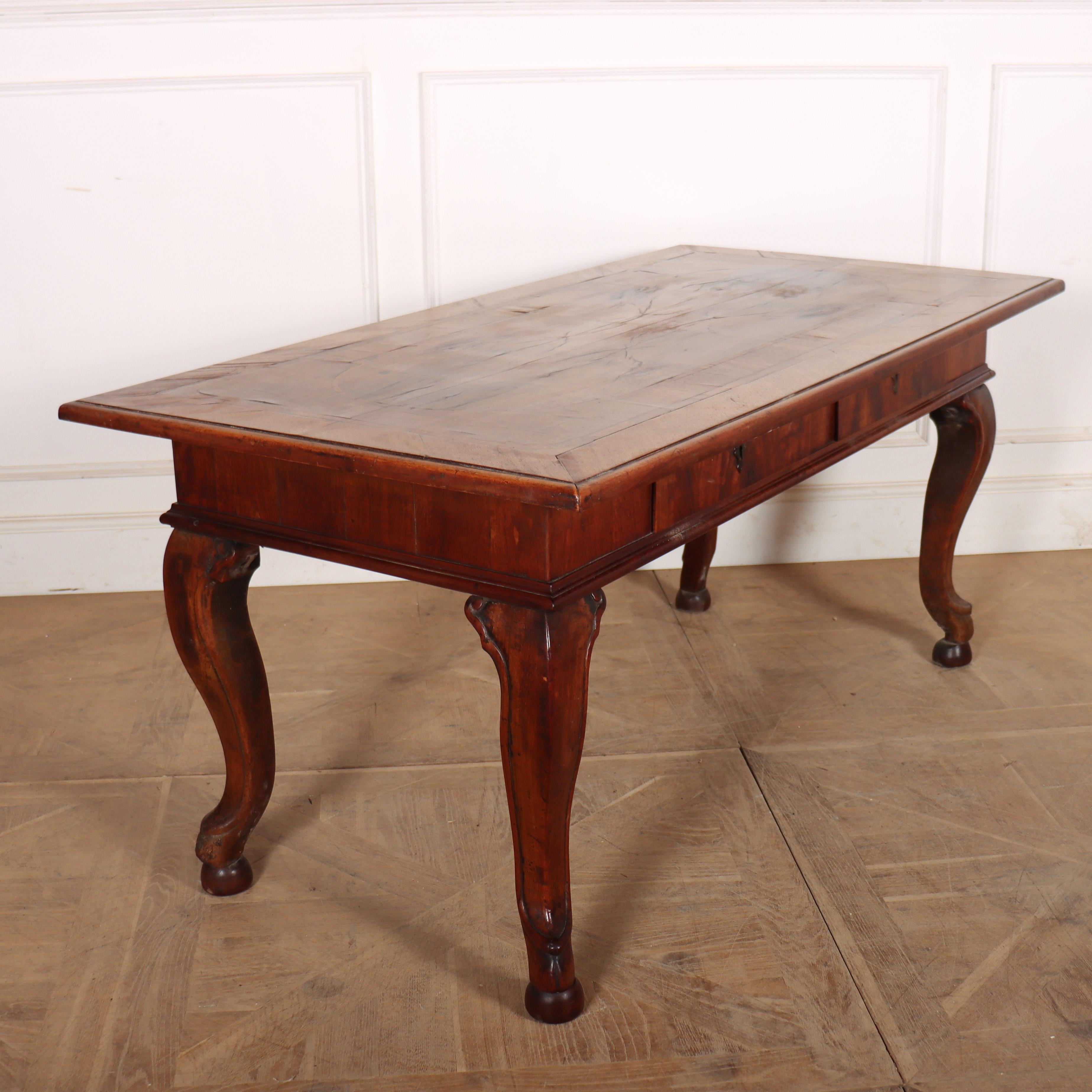 19th Century Italian Walnut Center Table For Sale 3