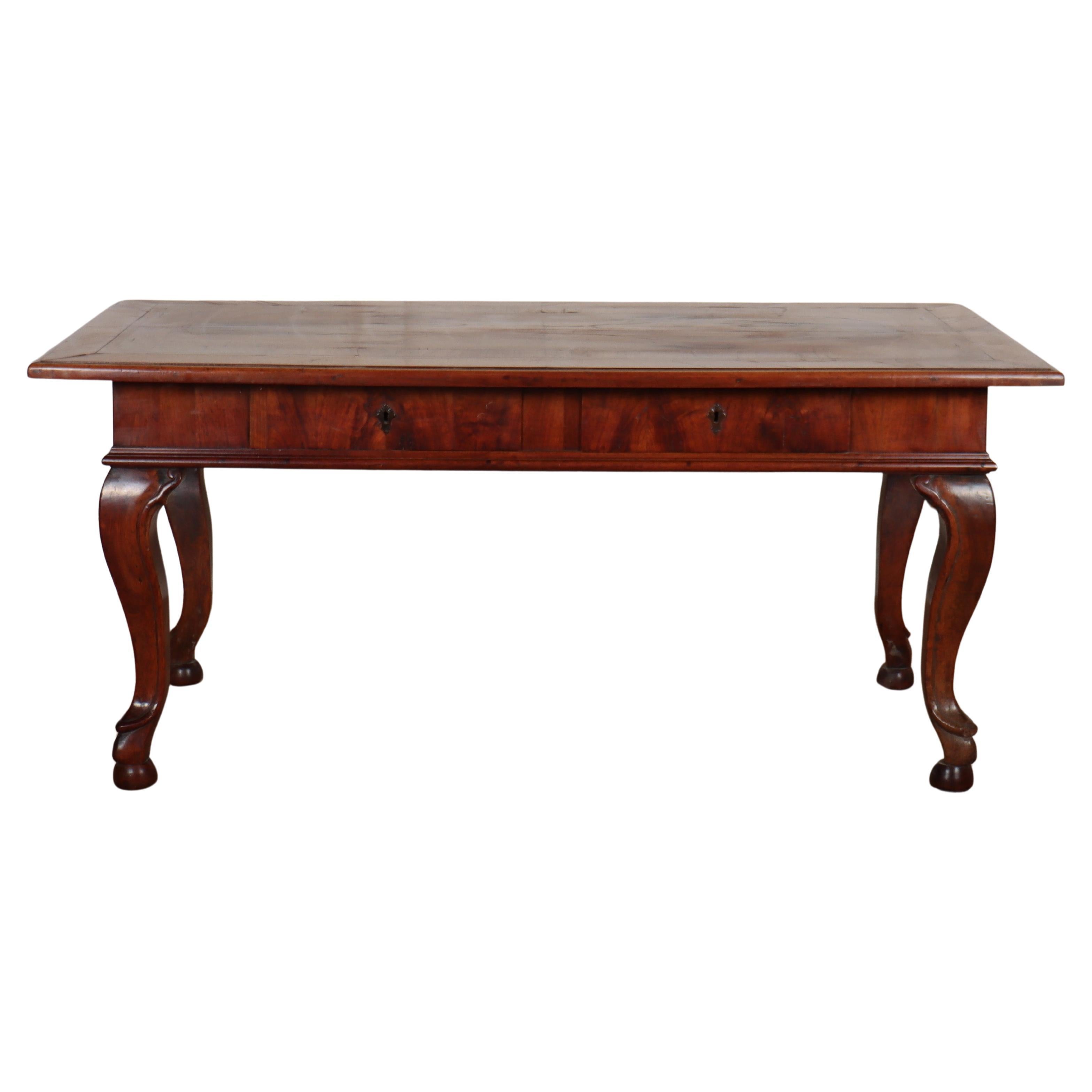 19th C Italian Walnut centre table with two drawers. Wonderful inlay top. 1810

Reference: 8416

Dimensions
62 inches (157 cms) Wide
31 inches (79 cms) Deep
28 inches (71 cms) High