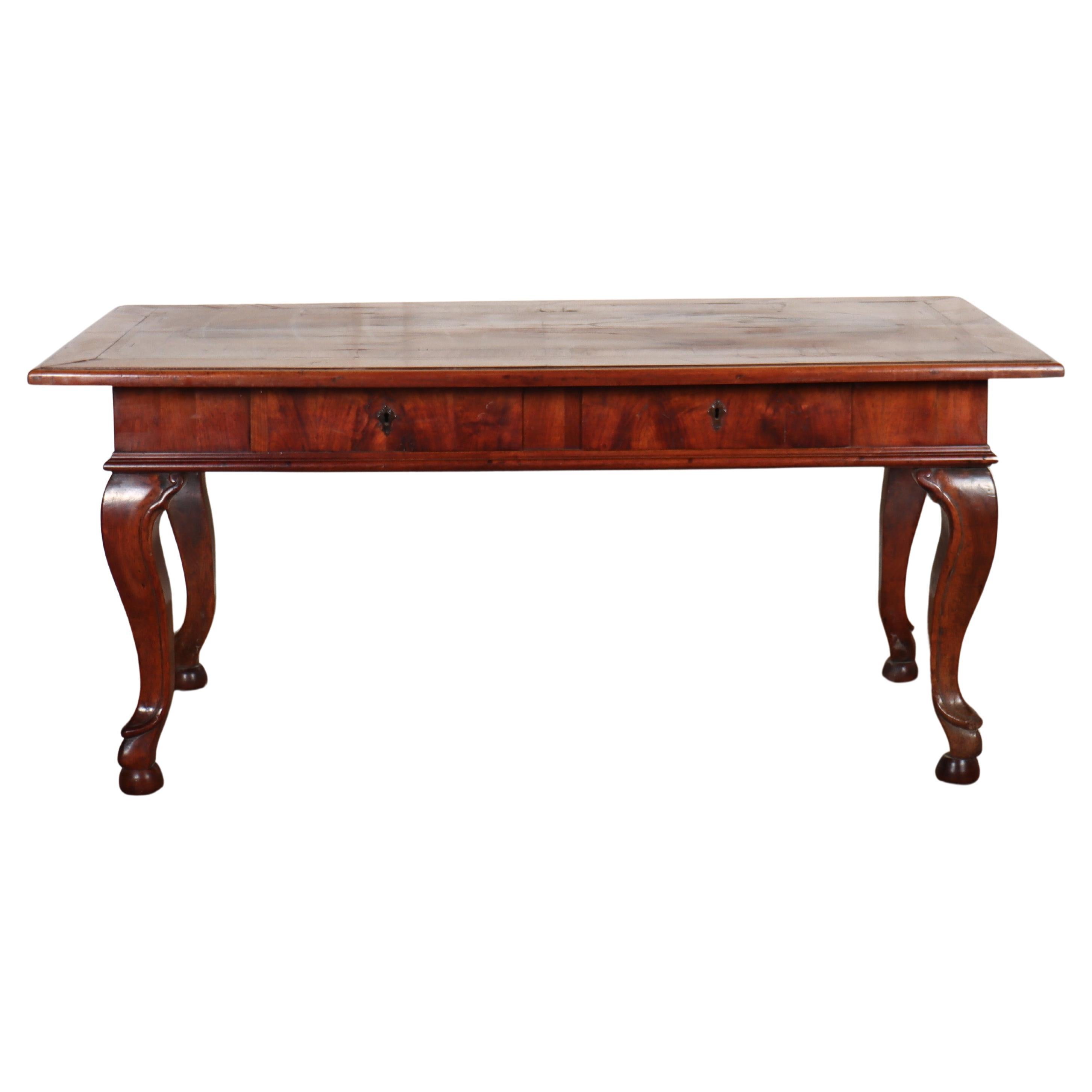 19th Century Italian Walnut Center Table