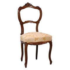 19th Century Italian Walnut Chairs, Pair