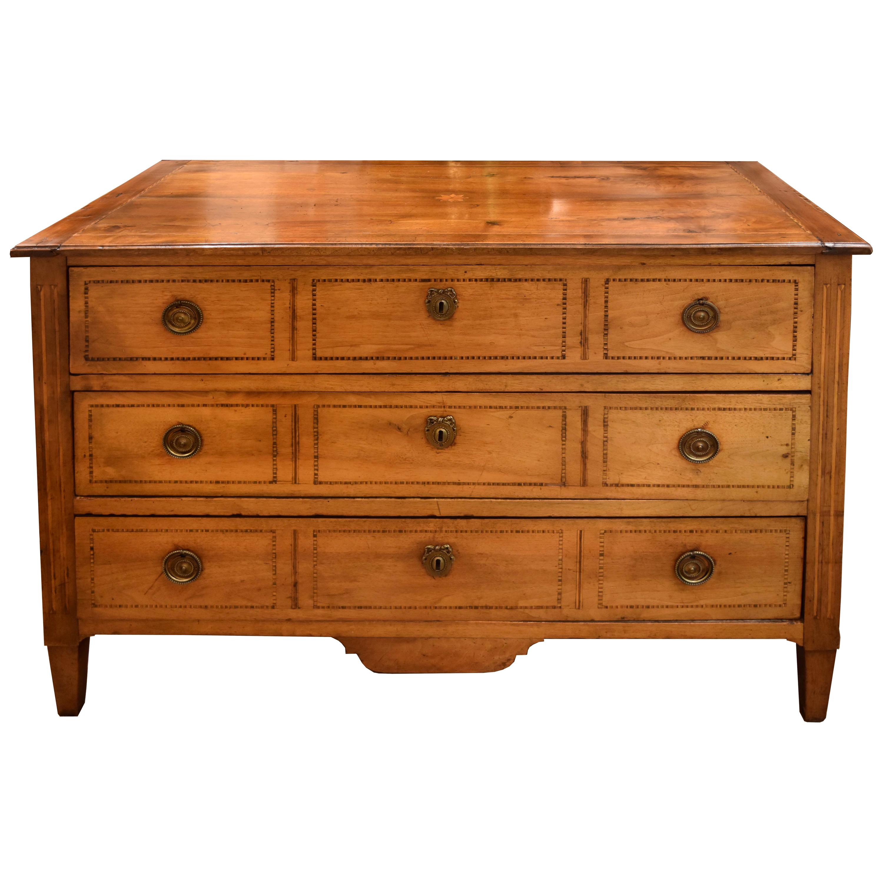 19th Century Italian Walnut Commode with Inlay