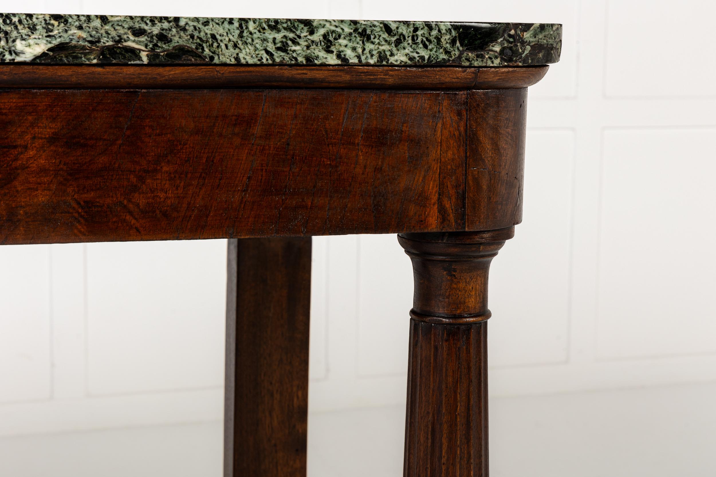 19th Century Italian Walnut Console Table with Marble Top In Excellent Condition For Sale In Gloucestershire, GB