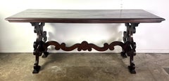 19th Century Italian Walnut Console Table in Baroque Style