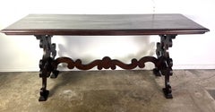 19th Century Italian Walnut Console w/ Stretcher