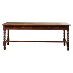 Mesa de paños italiana de nogal del siglo XIX