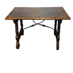19th Century Italian Walnut Fratino Side Table with Carved Legs